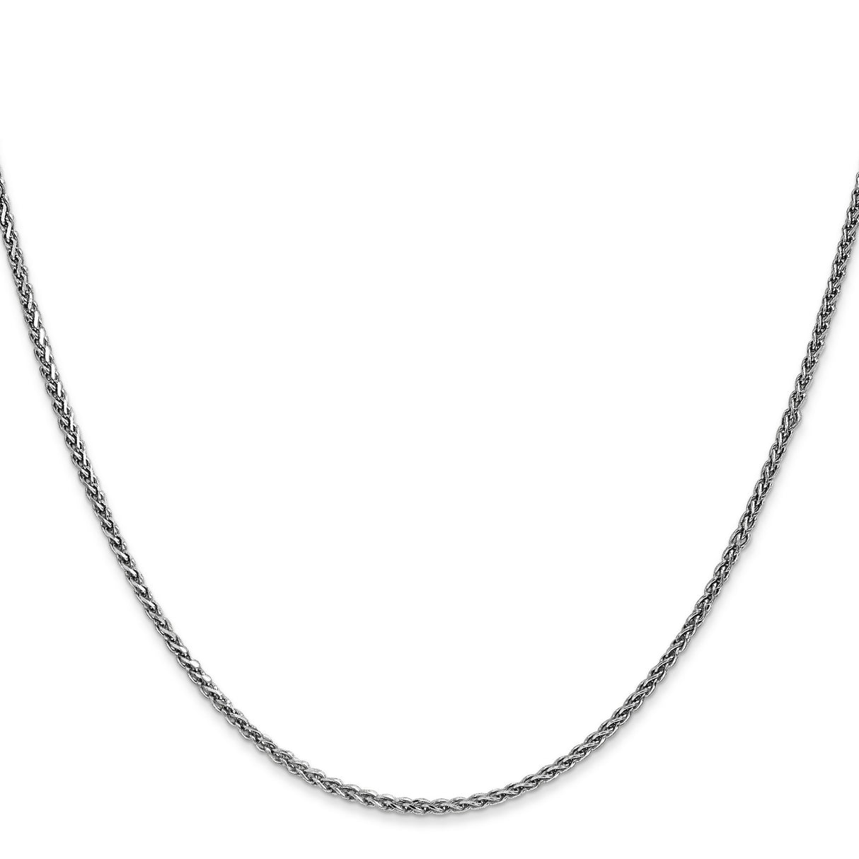 14K White Gold 1.7 mm Polished Chain Necklace, Solid