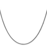 14K White Gold 1.7 mm Polished Chain Necklace, Solid
