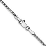 14K White Gold 1.7 mm Polished Chain Necklace, Solid alternate angle