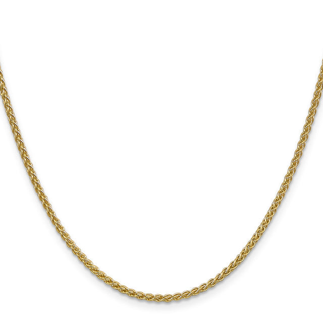 14K Yellow Gold 2.1 mm Polished Chain Necklace, Solid