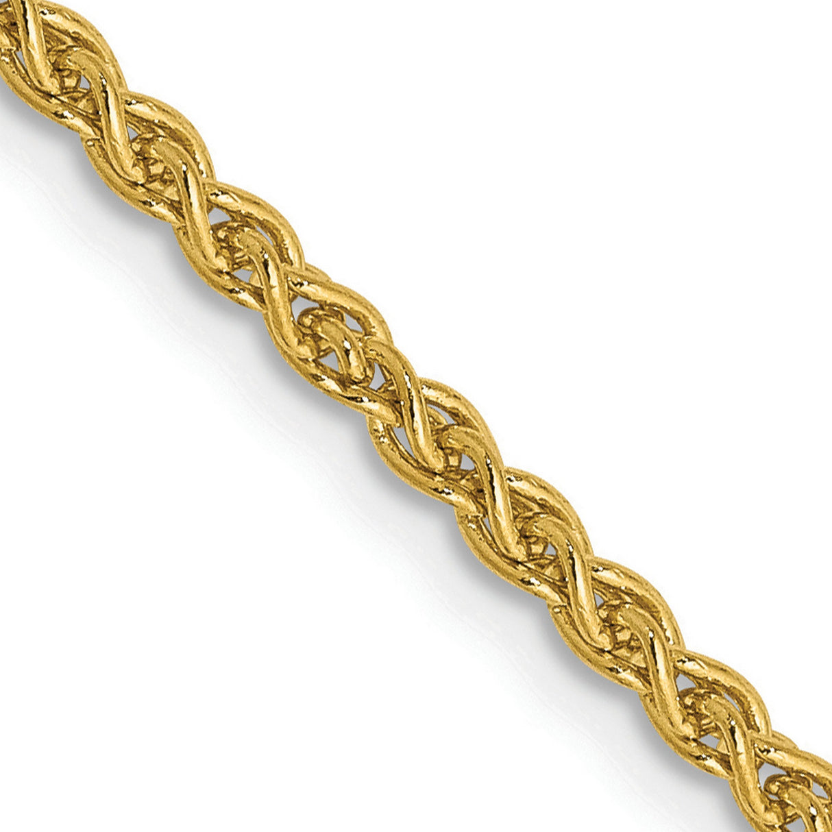 14K Yellow Gold 2.1 mm Polished Chain Necklace, Solid detail view