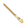 14K Yellow Gold 2.1 mm Polished Chain Bracelet, Solid