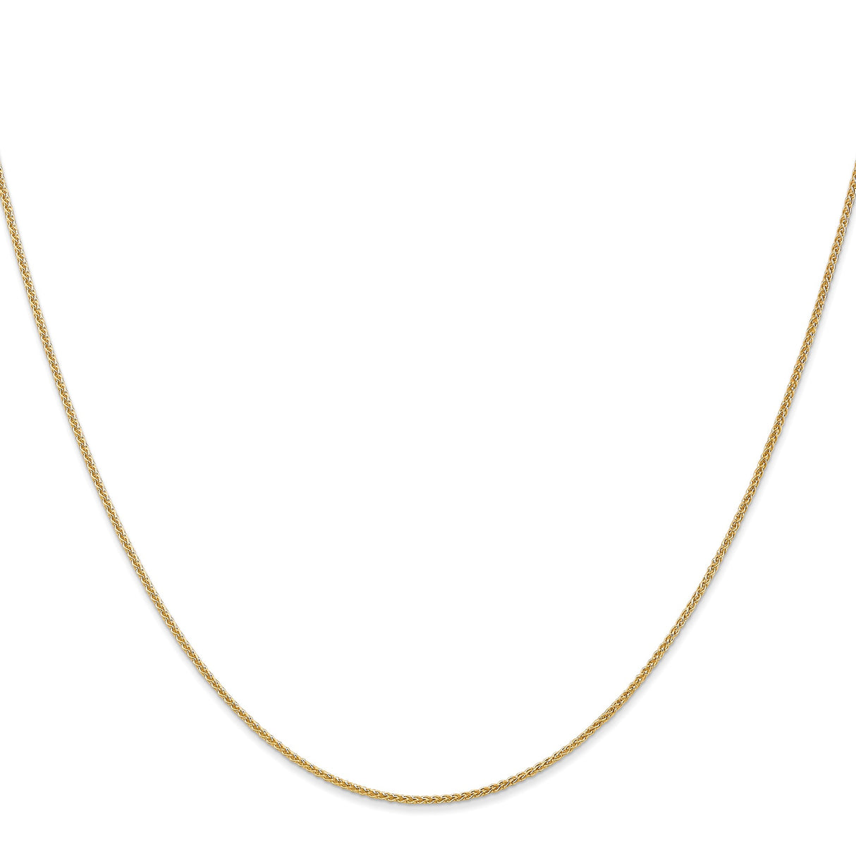 14K Yellow Gold 1.05 mm Polished Chain Necklace, Solid