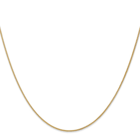 14K Yellow Gold 1.05 mm Polished Chain Necklace, Solid