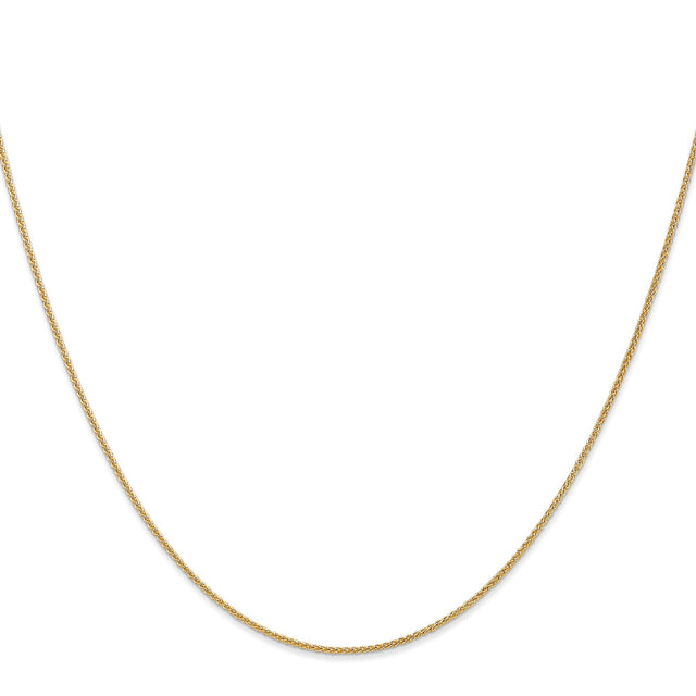 14K Yellow Gold 1.05 mm Polished Chain Necklace, Solid
