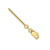 14K Yellow Gold 1.05 mm Polished Chain Bracelet, Solid