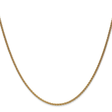 14K Yellow Gold 1.7 mm Polished Chain Necklace, Solid