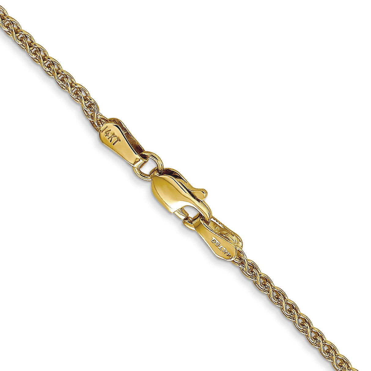 14K Yellow Gold 1.7 mm Polished Chain Necklace, Solid alternate angle