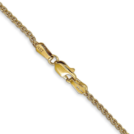 14K Yellow Gold 1.7 mm Polished Chain Necklace, Solid alternate angle