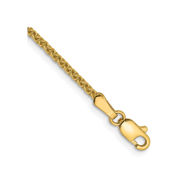 14K Yellow Gold 1.7 mm Polished Chain Bracelet, Solid