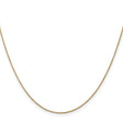 14K Yellow Gold 0.75 mm Polished Chain Anklet, Solid