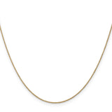 14K Yellow Gold 0.75 mm Polished Chain Anklet, Solid
