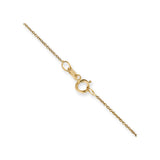14K Yellow Gold 0.75 mm Polished Chain Anklet, Solid alternate angle