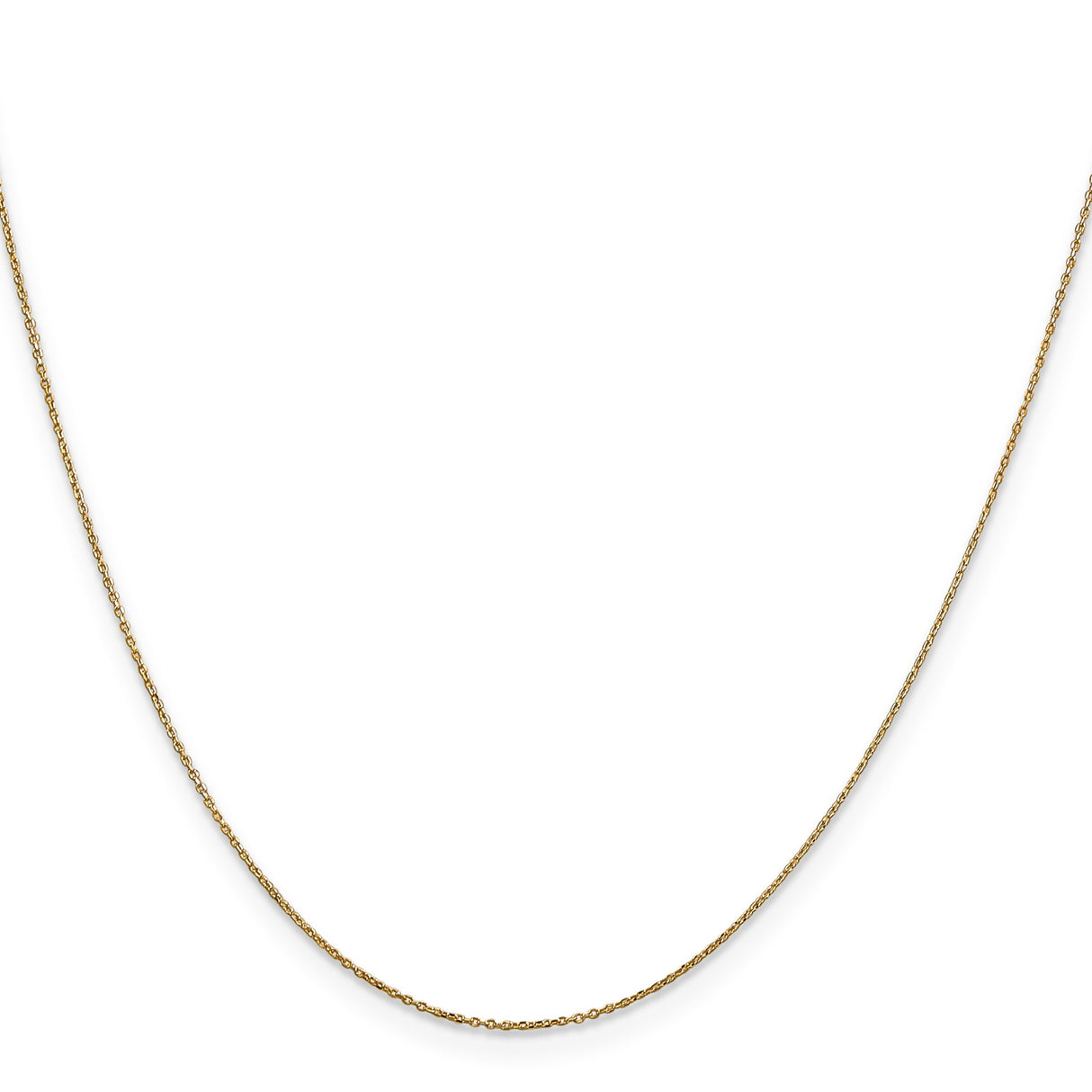 14K Yellow Gold 0.6 mm Polished Chain Necklace, Solid