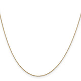 14K Yellow Gold 0.6 mm Polished Chain Necklace, Solid