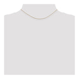 14K Yellow Gold 0.6 mm Polished Chain Necklace, Solid detail view