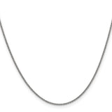 14K White Gold 1.4 mm Polished Chain Necklace, Solid