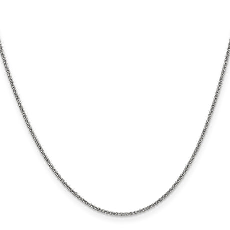 14K White Gold 1.4 mm Polished Chain Necklace, Solid
