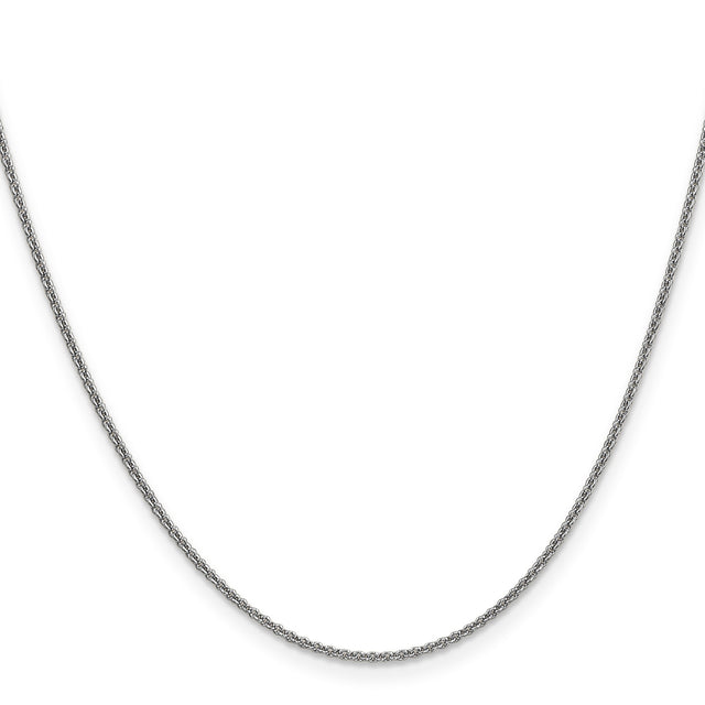 14K White Gold 1.4 mm Polished Chain Necklace, Solid