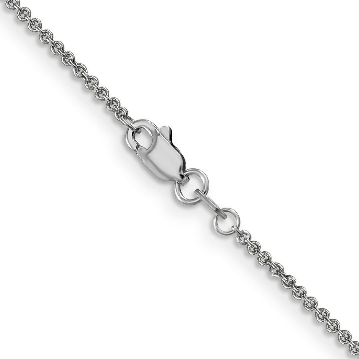 14K White Gold 1.4 mm Polished Chain Necklace, Solid alternate angle