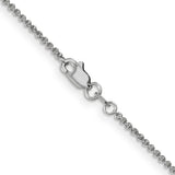 14K White Gold 1.4 mm Polished Chain Necklace, Solid alternate angle