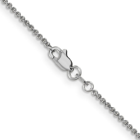 14K White Gold 1.4 mm Polished Chain Necklace, Solid alternate angle