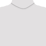 14K White Gold 1.4 mm Polished Chain Necklace, Solid detail view