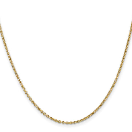 14K Yellow Gold 1.8 mm Polished Chain Necklace, Solid