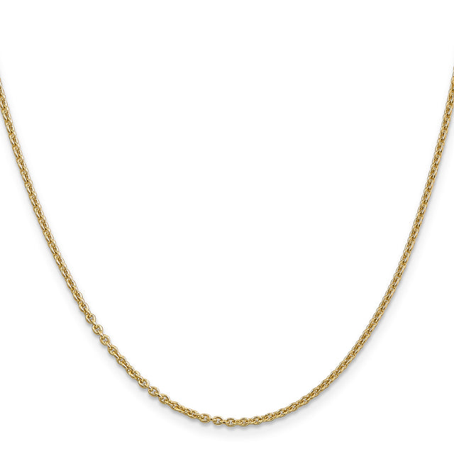 14K Yellow Gold 1.8 mm Polished Chain Necklace, Solid