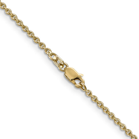 14K Yellow Gold 1.8 mm Polished Chain Necklace, Solid alternate angle