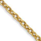 14K Yellow Gold 1.8 mm Polished Chain Necklace, Solid detail view