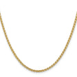 14K Yellow Gold 2.8 mm Polished Chain Necklace, Solid