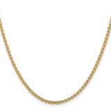 14K Yellow Gold 2.8 mm Polished Chain Necklace, Solid