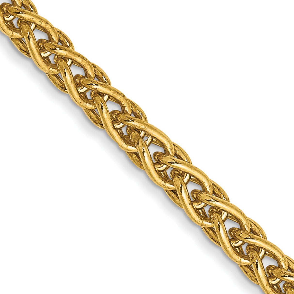 14K Yellow Gold 2.8 mm Polished Chain Necklace, Solid detail view
