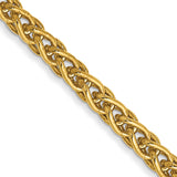 14K Yellow Gold 2.8 mm Polished Chain Necklace, Solid detail view
