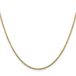 14K Yellow Gold 1.45 mm Polished Chain Necklace, Solid