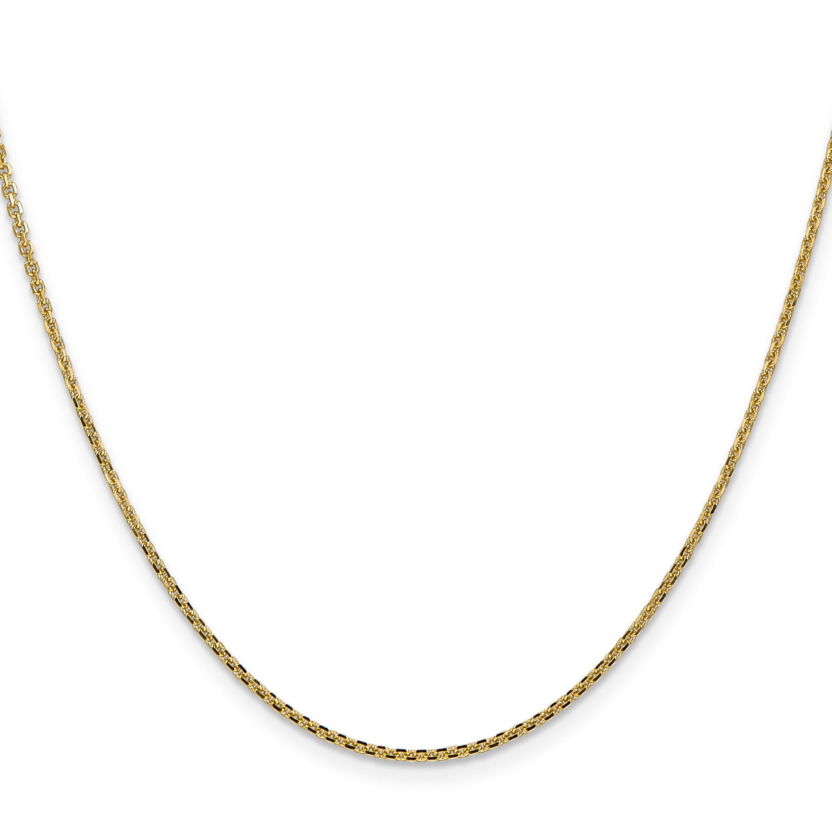 14K Yellow Gold 1.45 mm Polished Chain Necklace, Solid