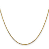 14K Yellow Gold 1.45 mm Polished Chain Necklace, Solid
