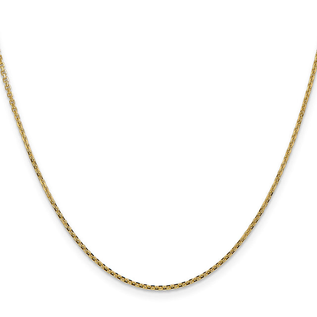 14K Yellow Gold 1.45 mm Polished Chain Necklace, Solid