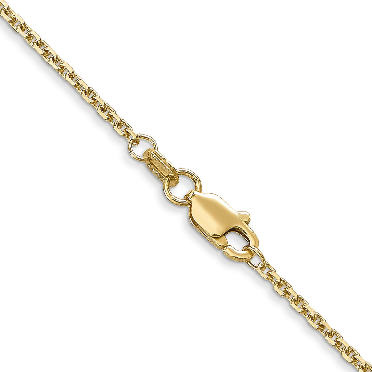 14K Yellow Gold 1.45 mm Polished Chain Necklace, Solid alternate angle