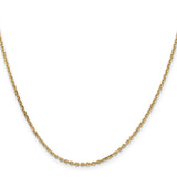 14K Yellow Gold 1.65 mm Polished Chain Necklace, Solid
