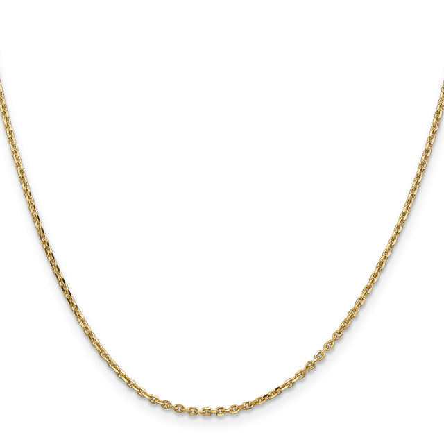 14K Yellow Gold 1.65 mm Polished Chain Necklace, Solid