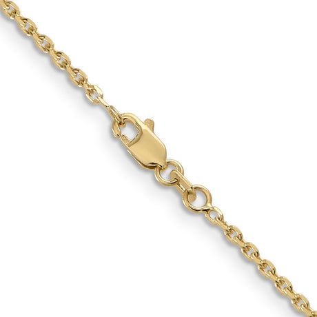 14K Yellow Gold 1.65 mm Polished Chain Necklace, Solid alternate angle