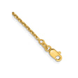 14K Yellow Gold 1.65 mm Polished Chain Anklet, Solid