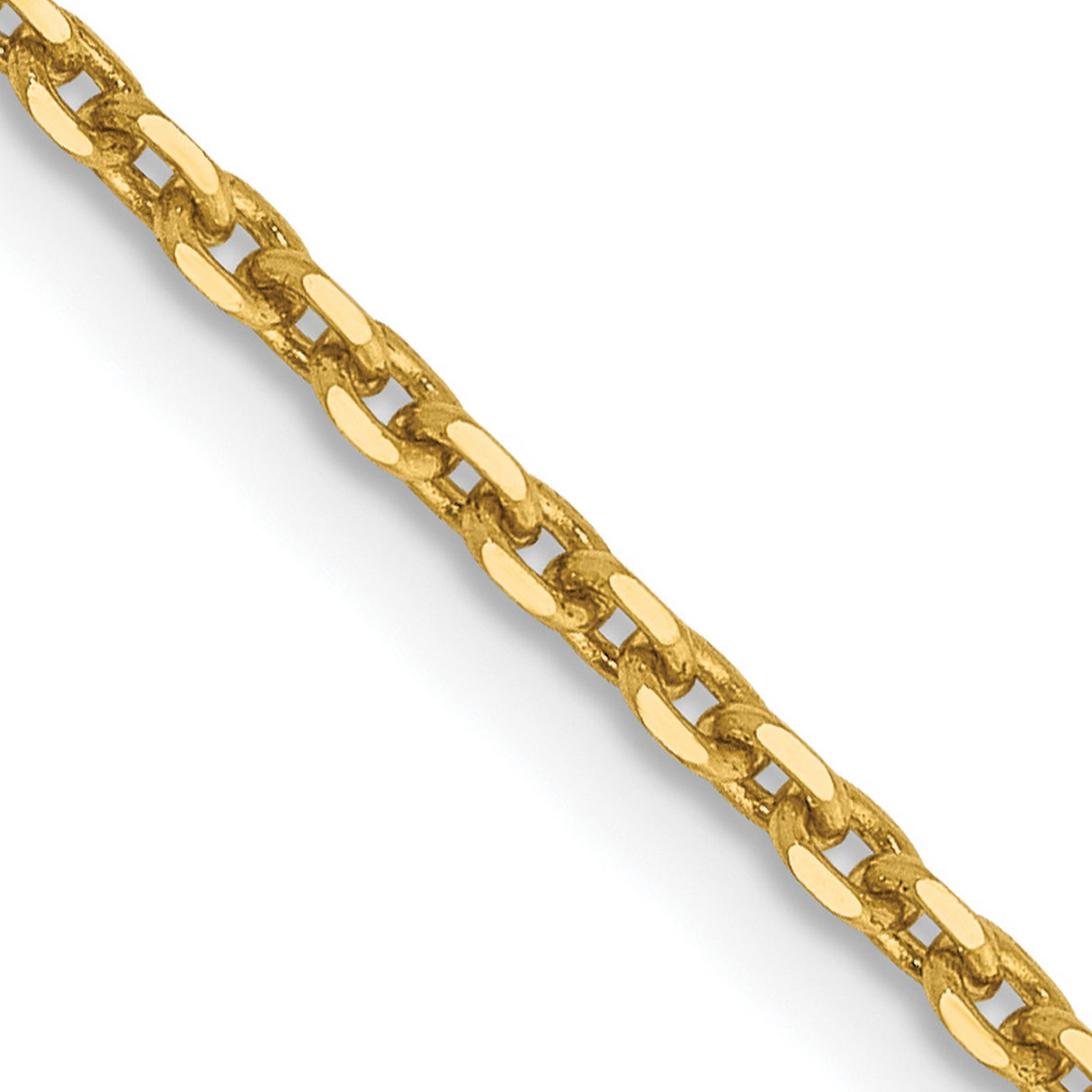 14K Yellow Gold 1.65 mm Polished Chain Necklace, Solid detail view