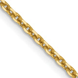 14K Yellow Gold 1.65 mm Polished Chain Necklace, Solid detail view