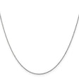 14K White Gold 0.75 mm Polished Chain Necklace, Solid