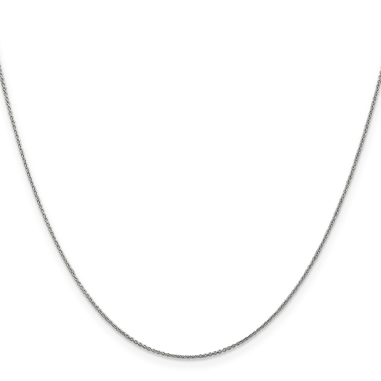 14K White Gold 0.75 mm Polished Chain Necklace, Solid