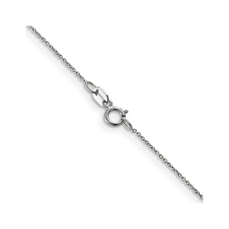 14K White Gold 0.75 mm Polished Chain Anklet, Solid alternate angle