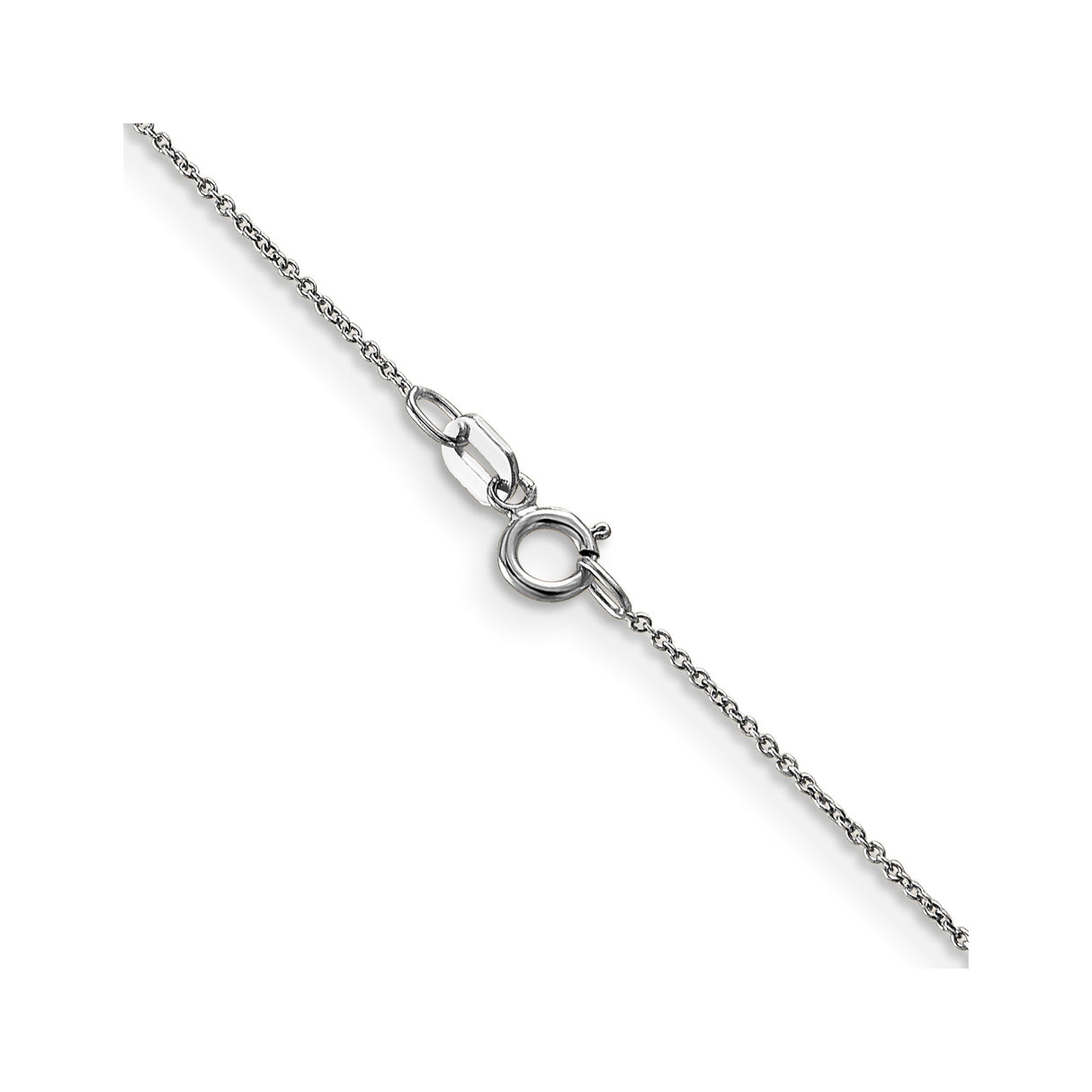 14K White Gold 0.75 mm Polished Chain Necklace, Solid alternate angle